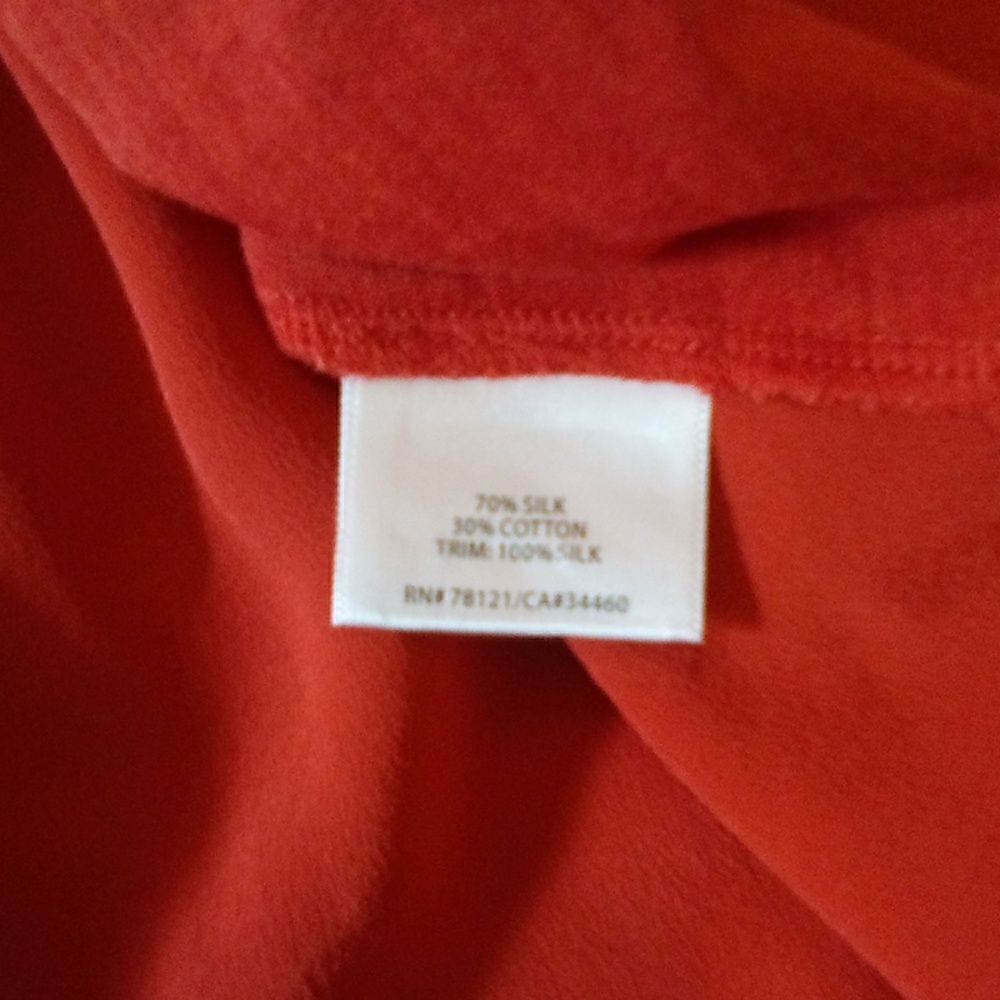 Eileen Fisher orange silk cotton Firefly lined tank dress high low hem size S - Picture 10 of 11